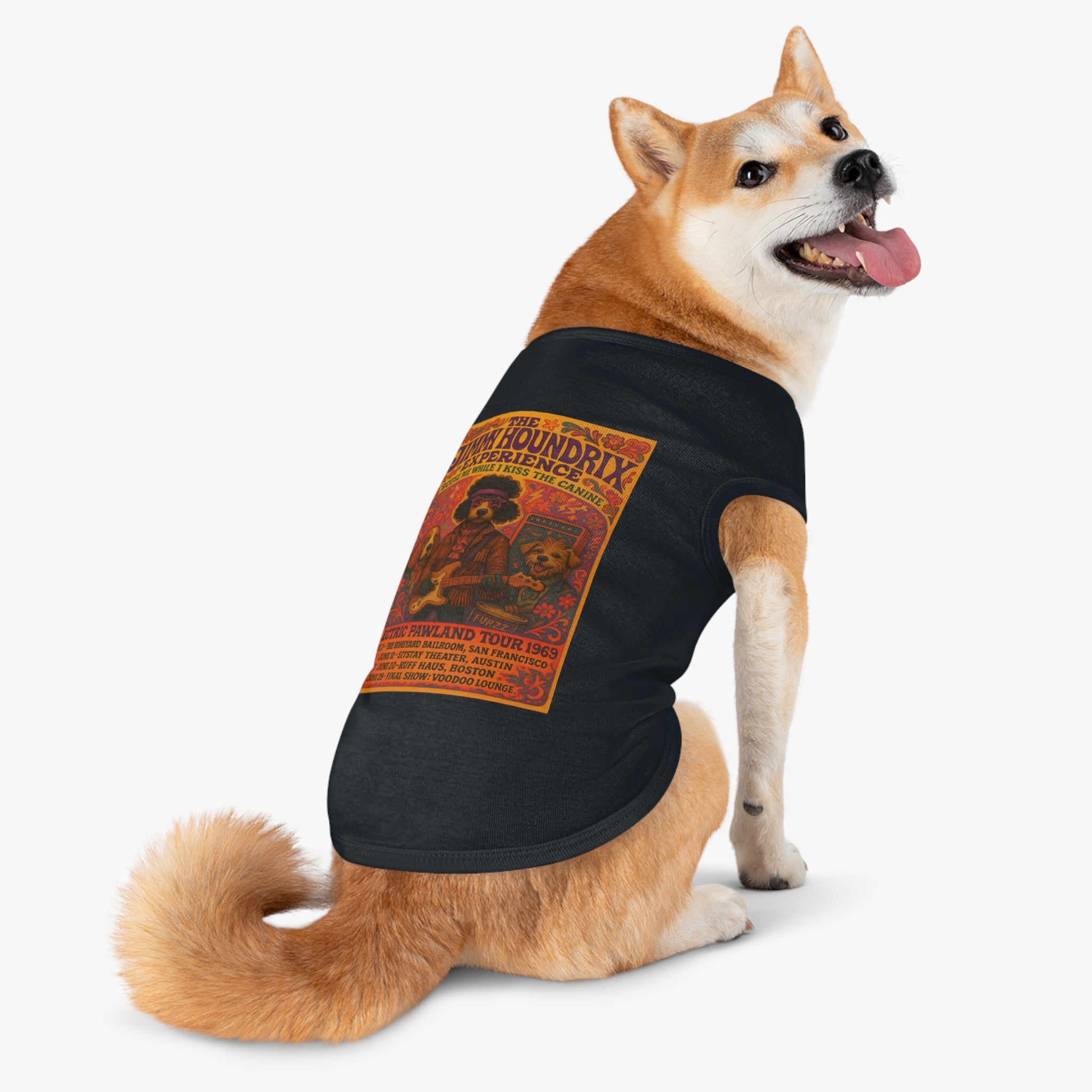 Jimi Houndrix Pet Tank -- Funny Fleetwood Mac Parody Shirt for Dog Lovers